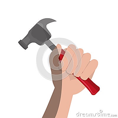 Hand worker with tool Vector Illustration