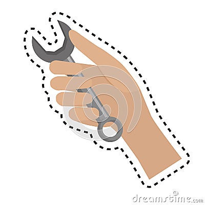 Hand worker with tool Vector Illustration