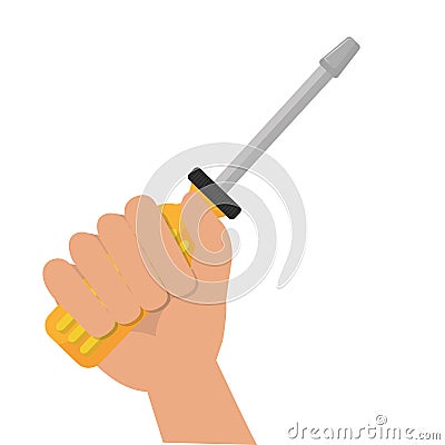 Hand worker with tool Vector Illustration