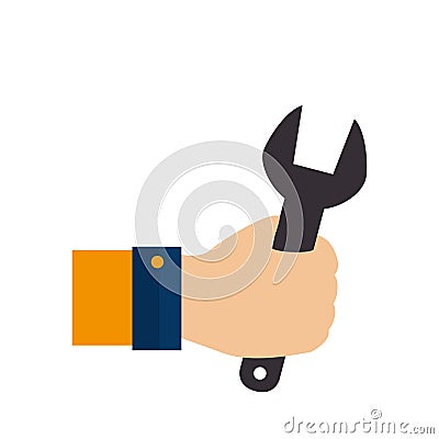 Hand worker with tool Vector Illustration