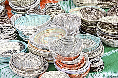 Hand Woven Baskets Stock Photo