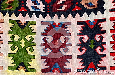 Hand woven kilim pattern Stock Photo