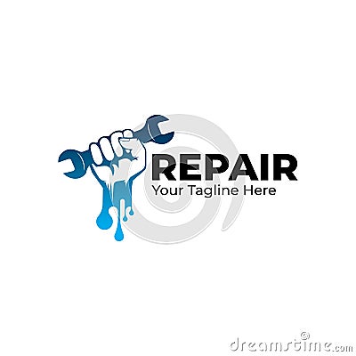 Hand with wrench symbol.icon for reparation logo design template Vector Illustration