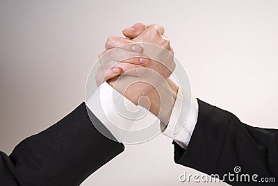 Hand wrestling Stock Photo