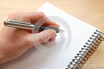 Hand write a message Stock Photo