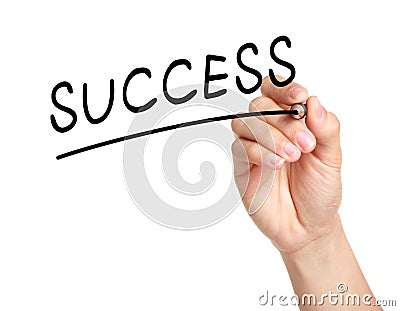 Hand write a success word Stock Photo