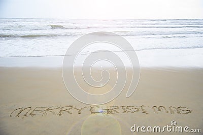 Merry christmas on the beach Stock Photo