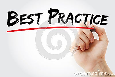 Hand writing Best Practice with red marker, business concept Stock Photo