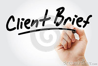 Hand writing Client Brief text with marker Stock Photo