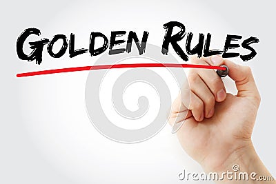 Hand writing Golden Rules with marker, concept background Stock Photo