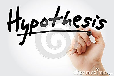 Hand writing Hypothesis with marker Stock Photo