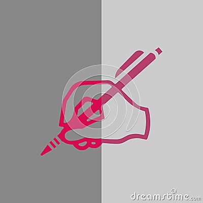 Hand writing icon stock vector illustration flat design Vector Illustration