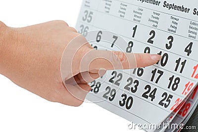 Hand writing important date Stock Photo