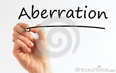 Hand writing inscription Aberration with marker, concept, stock image Stock Photo