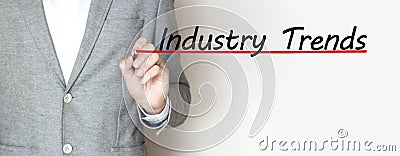 Hand writing inscription INDUSTRY TRENDS with marker, concept Stock Photo