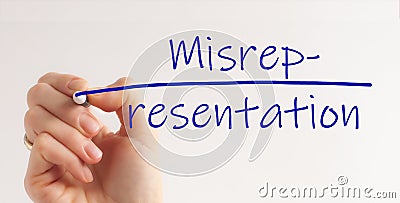 Hand writing inscription Misrepresentation with marker. concept Stock Photo