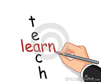 Hand writing learn and teach Stock Photo