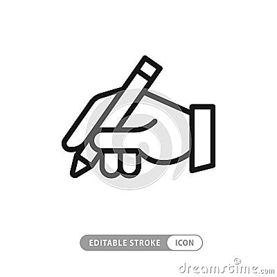 Hand writing outline icon. linear style sign for mobile concept Vector Illustration