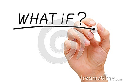 Question What If Handwritten With Black Marker Stock Photo