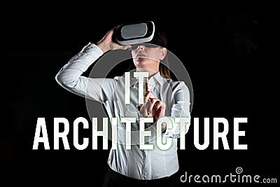 Hand writing sign It ArchitectureArchitecture is applied to the process of overall structure. Concept meaning Stock Photo