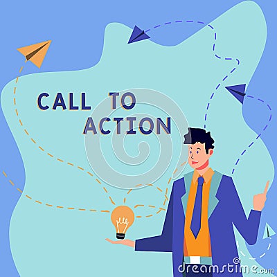 Conceptual display Call To Action. Business idea Encourage Decision Move to advance Successful strategy Stock Photo