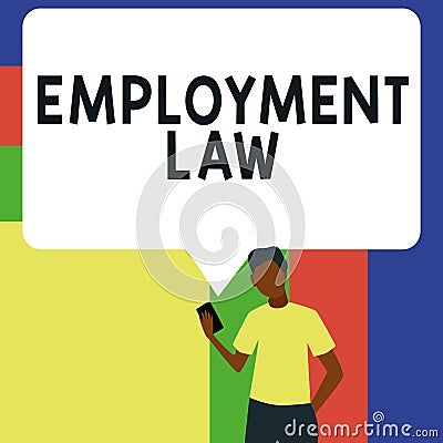 Conceptual caption Employment Law. Business concept deals with legal rights and duties of employers and employees Stock Photo