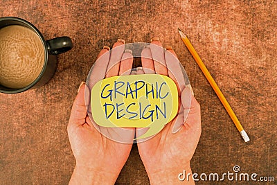 Hand writing sign Graphic Designart or skill of combining text and pictures in advertisements. Conceptual photo art or Stock Photo