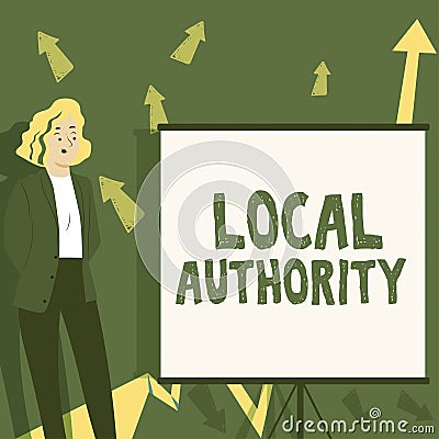 Hand writing sign Local Authority. Word Written on the group of people who govern an area especially a city Stock Photo