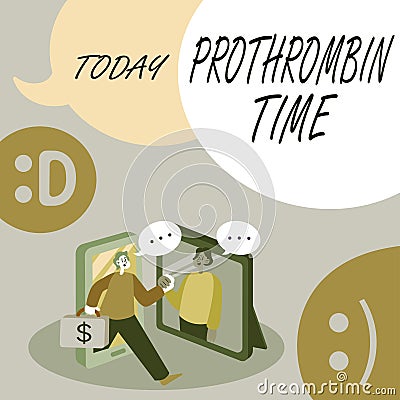 Hand writing sign Prothrombin Time. Internet Concept evaluate your ability to appropriately form blood clots Two Stock Photo