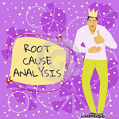 Text sign showing Root Cause Analysis. Business approach Method of Problem Solving Identify Fault or Problem Stock Photo