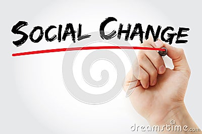 Hand writing Social Change with marker, concept background Stock Photo