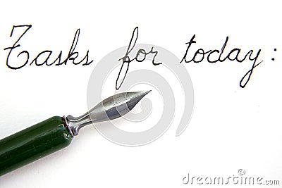 hand writing Tasks for today Stock Photo