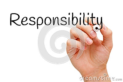 Word Responsibility Handwritten With Black Marker Stock Photo