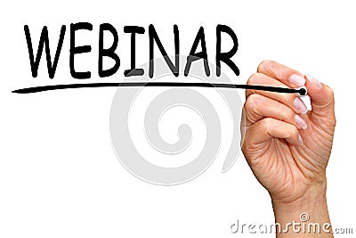 Hand writing word webinar Stock Photo