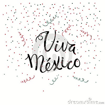 Viva Mexico lettering quote Vector Illustration