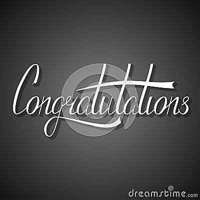 Hand written congratulation lettering Vector Illustration