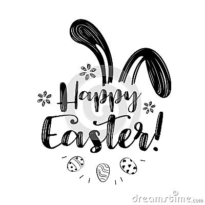 Hand written Easter phrases Vector Illustration