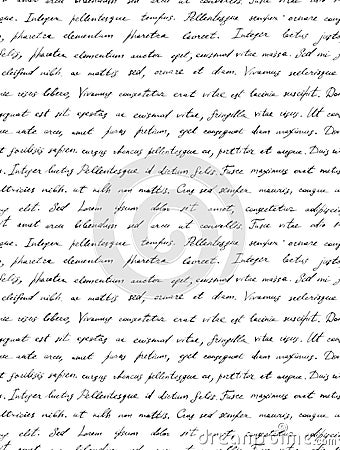 Hand written letter - seamless text Lorem ipsum. Repeating pattern Stock Photo