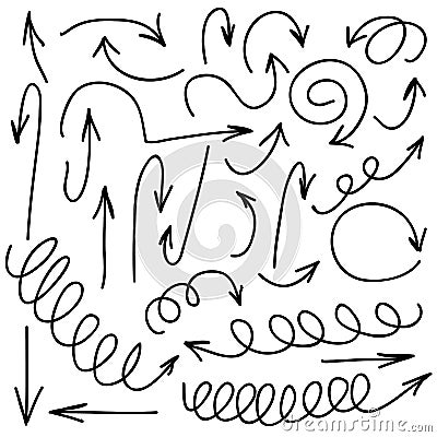 Hand written marker pen vector arrows of Vector Illustration