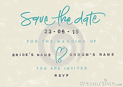 Hand-written Save the Date Vector Illustration