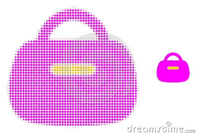 Handbag Halftone Dot Icon Cartoon Illustration