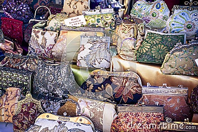 Handbags on Display Stock Photo