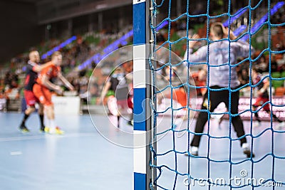 Handball goal post Stock Photo