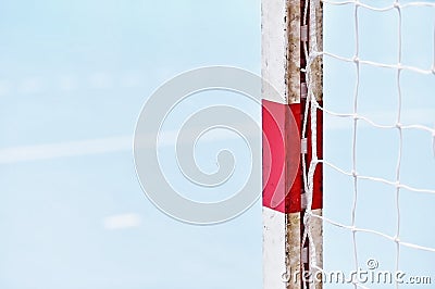Handball goalpost detail Stock Photo
