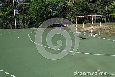 Handball outdoor court Stock Photo