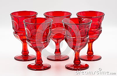 Handblown glass goblets for party Stock Photo