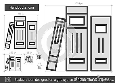 Handbooks line icon. Vector Illustration