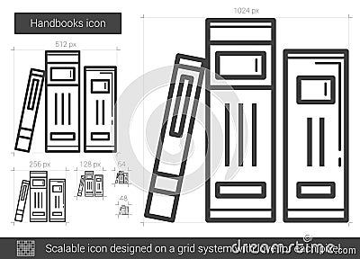 Handbooks line icon. Vector Illustration