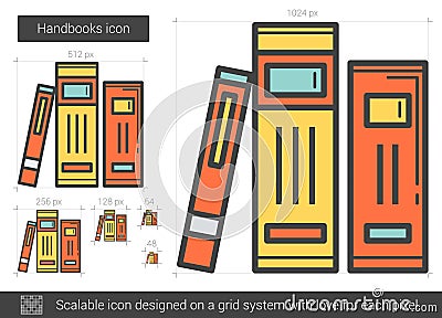 Handbooks line icon. Vector Illustration