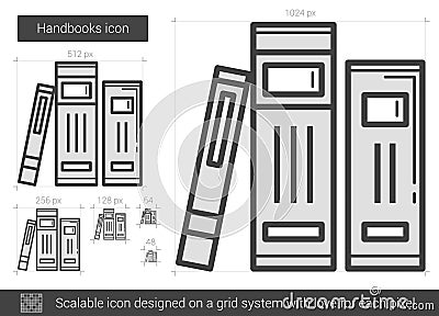 Handbooks line icon. Vector Illustration